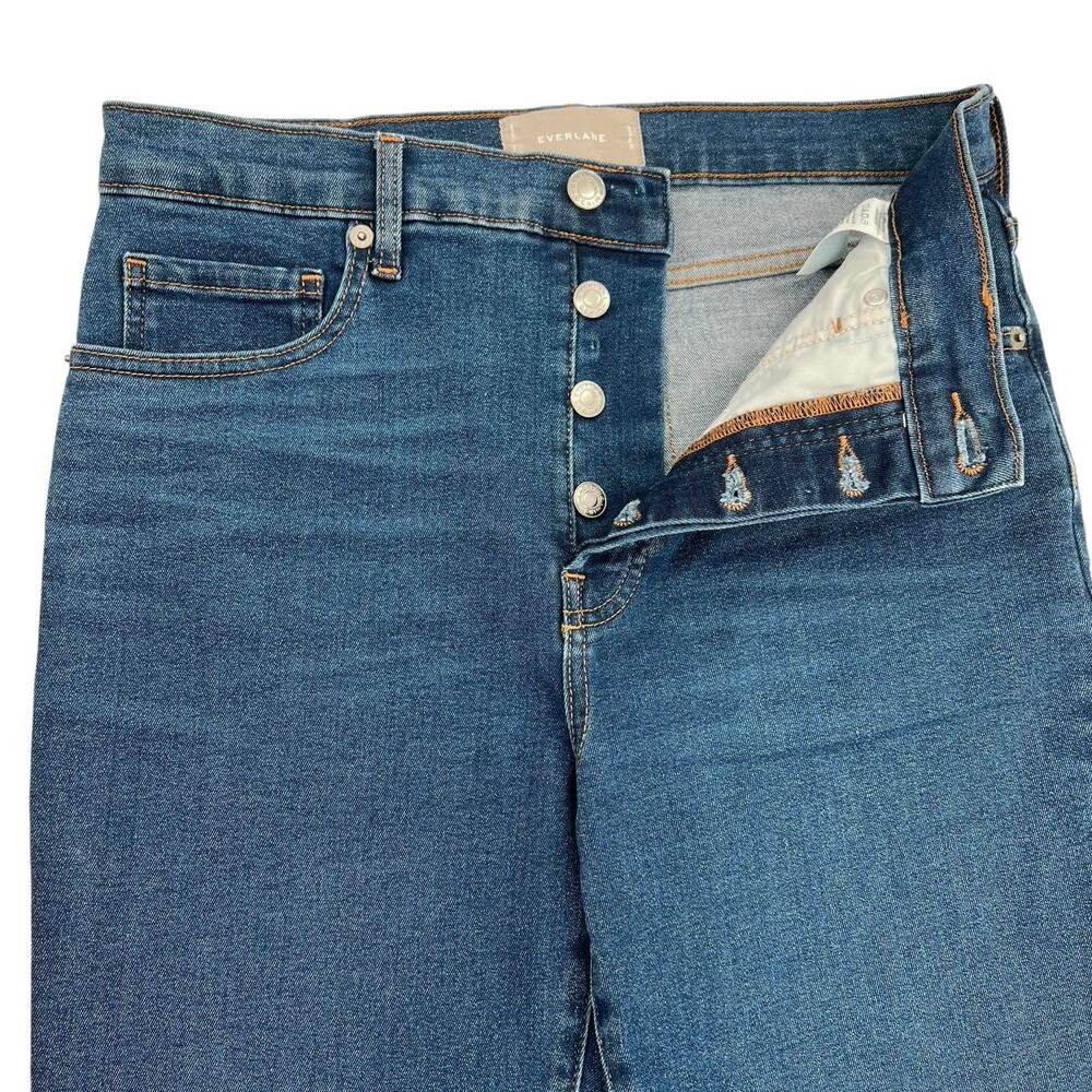 Everlane Cigarette High-Rise Jeans in Medium Blue Denim